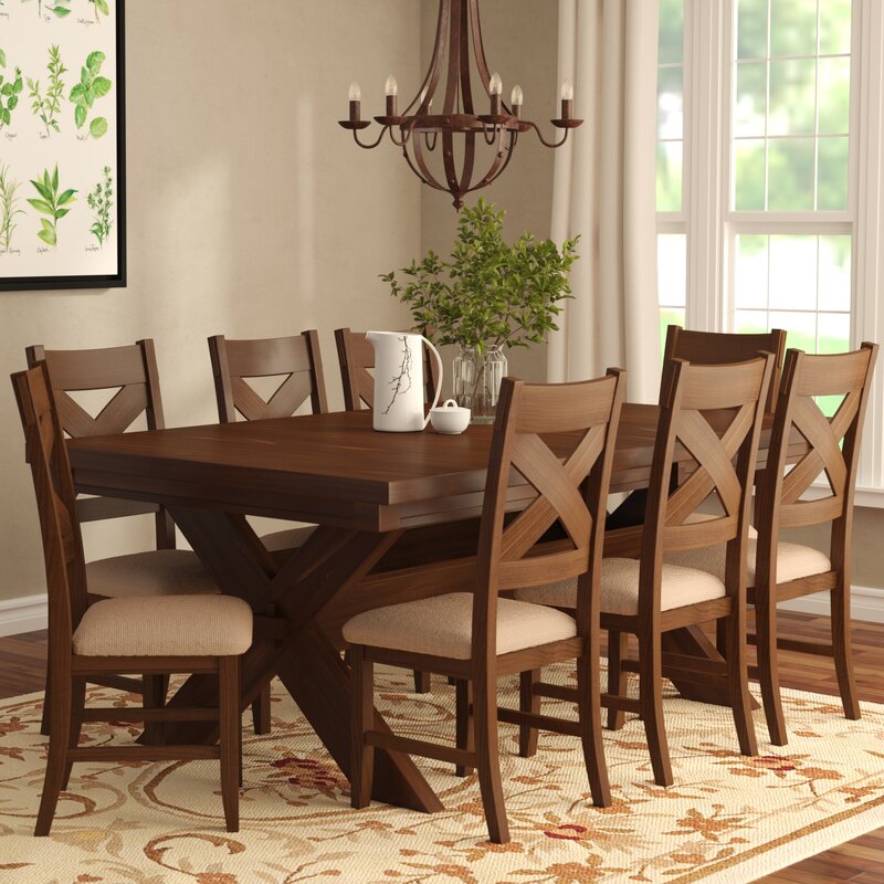 Laurel Foundry Modern Farmhouse Isabell Extendable Solid Wood Dining